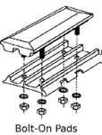 850 mm Bolt-On Rubber Pad 216mm Pitch - Heavy Duty