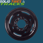10-16.5 Skid Steer Wheels/ Rims 16.5x8.25 - Titan Glossy Black 6 Bolt